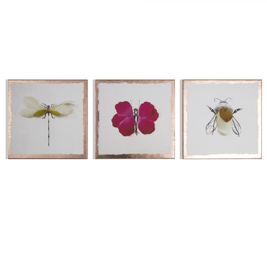 Bezrámový obraz ( 3 dílný ) Beautiful Bugs 104580, Wall Art, Graham Brown