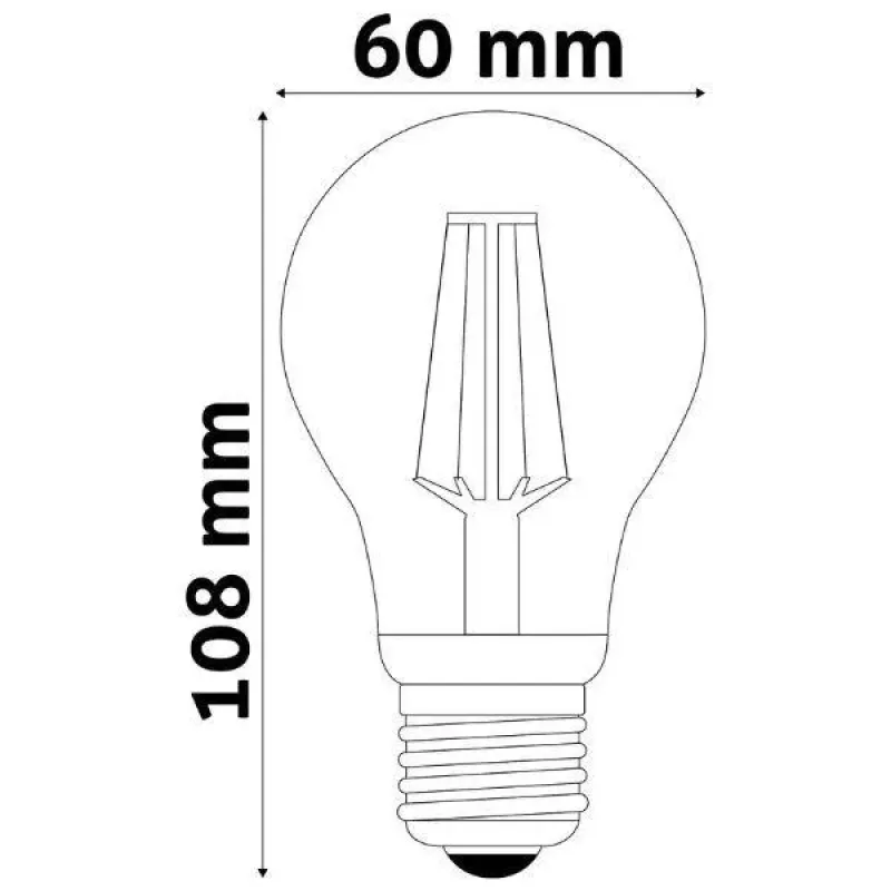 LED žárovka - AVIDE FILAMENT E27 / 7W (EKV. 60W) 806LM / 2700K - TEPLÁ BÍLÁ